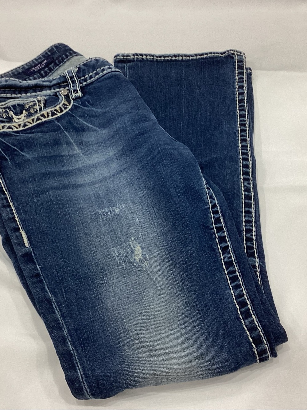 Vigoss Dark Blue Boot Cut Jeans with Contrast Stitching